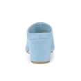 thumbnail image 2 of BLISSFUL STEP Women's Slides Chunky High Heels Slip on Pointed Toe Slide Mules Sky Blue 9.5, 2 of 6