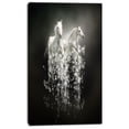 thumbnail image 2 of Fantasy Chevaux Blancs sur Fond Noir - Impression sur Toile d'Animal, 2 of 3