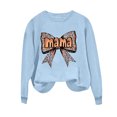 thumbnail image 4 of Xuyuer Women's Printed Long Sleeve Round Neck Casual Hoodless Sweatshirt, Comfortable Pullover Top for Mother's Day Gifts, Family Events and Relaxed Everyday Wear, 4 of 6