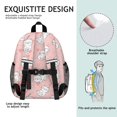 thumbnail image 4 of White Cat and Heart Pink Pattern Backpack for School, Cute School Bag with Adjustable Shoulder Straps and Padded Back, 15"x11.42"x5.5", 4 of 4