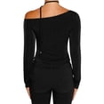 thumbnail image 6 of Biekopu Women’s Summer Off One Shoulder Tops, Long Sleeve Solid Color Slim Fit T-Shirts with Choker, 6 of 7