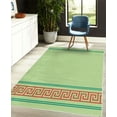 thumbnail image 4 of Abstract Decorative Rug, Simplistic Classic Greek Inspired Pattern in Monochrome Design, Quality Carpet for Bedroom Dorm and Living Room, 6 Sizes, Pale Green Vermilion and Teal, by Ambesonne, 4 of 4