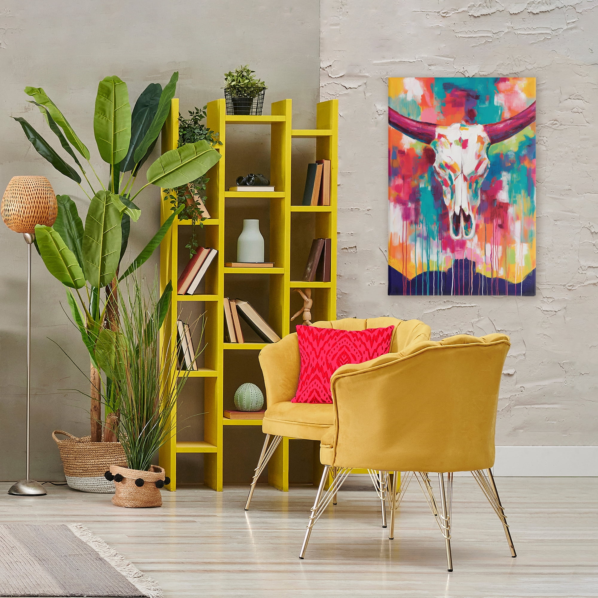 Stupell Industries Spirit Of The West Skull Canvas Wall Art, design by Chromatic Storm Studio