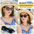 thumbnail image 4 of MARE AZZURO Bifocal Reading Sunglasses Women Trendy Square Outdoor Readers 0.0 1.0 1.5 2.0 2.5 3.0 3.5 4.0 (Black, 2.50), 4 of 8