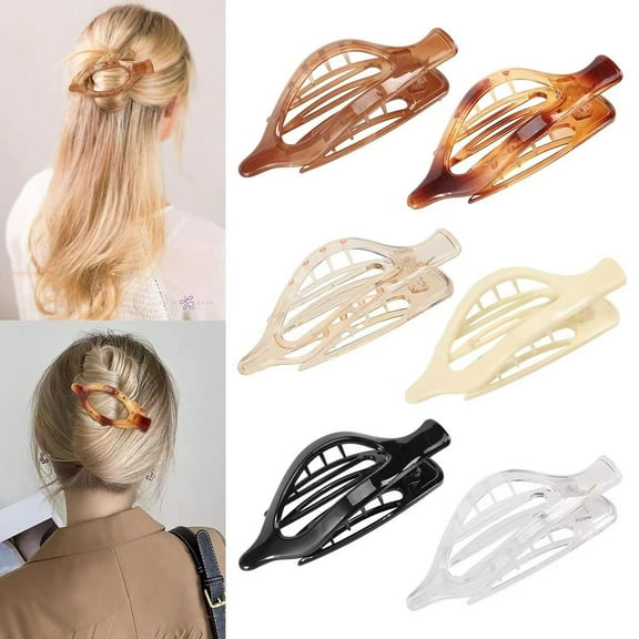 6pcs French Flat Hair Clips for Women, Flat Hair Claw Clips for Thin & Thick Hair, Strong Hold No Slip Grip Hair Claw Clips for Women
