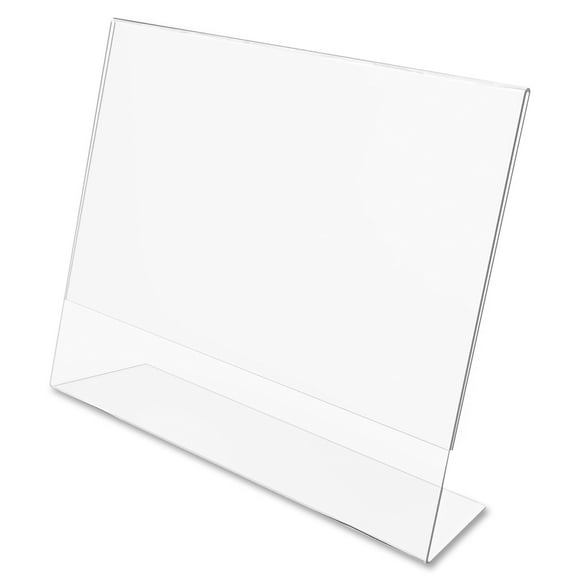 Dazzling Displays Clear Acrylic Sign Holder 7 x 5 - Clear Slanted Sign Holder - Premium Acrylic Sign Holder for Office, Retail, Tradeshow and Home Use (10-Pack)