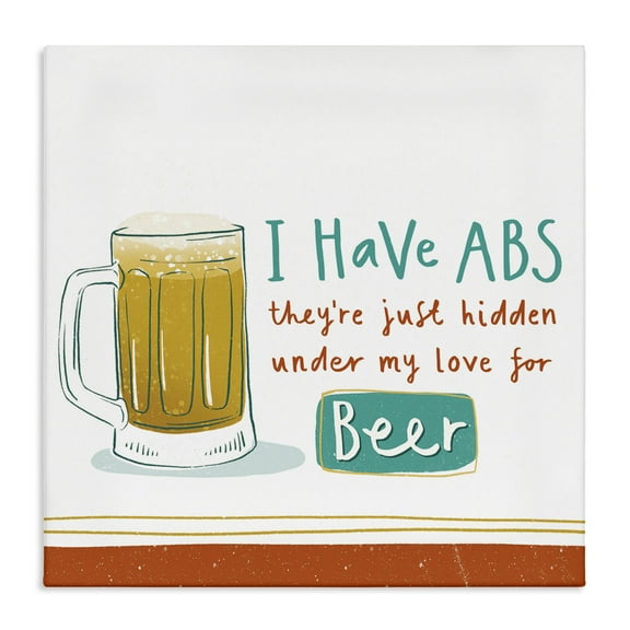 Stupell Industries Funny Beer Phrase Food & Beverage Painting Wrapped Canvas Art Print Wall Art, 17 x 17