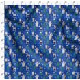 thumbnail image 4 of Soimoi Blue polyester Crepe Fabric Bear & Reindeer Cartoon Print Fabric by Yard 42 Inch Wide, 4 of 5