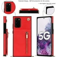 thumbnail image 2 of Crossbody Wallet Case for Samsung Galaxy Note 20 with Card Holder, Purse Cover Removable Cross Body Strap for Galaxy Note 20 Zipper Phone Case Red, 2 of 18