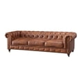 thumbnail image 2 of Crafters and Weavers Craftsman Mission 95" Leather Sofa in Dark Brown, 2 of 10