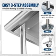 thumbnail image 7 of Stainless Steel Work Table with Wheels, 24x36 Inch NSF Kitchen Prep Table with Adjustable Undershelf for Commercial Restaurant, Garage, Outdoor BBQ, 7 of 7