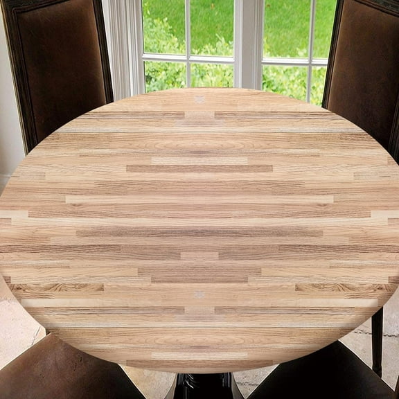 Round Fitted Tablecloth,Maple Court, Elastic Edged Table Cover, Outdoor & Indoor, Picnic, Patio, Lodge Party Decor Present, Tablecloth Size 50"(Fit for 38.2"-42.1" Table)