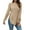 Khaki, variant on Vedolay Sweaters for Women Trendy Womens 2023 Lantern Long Sleeve Crewneck Casual Solid Color Ribbed Pullover Sweater,Pink S