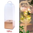 thumbnail image 6 of 10 Pieces Flower Gift Boxes Flower Packaging Box Clear Flower Bouquet Bag Present Boxes Single Rose Flower Box for Anniversary Birthday Gift Rose Gold, 6 of 10