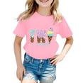 thumbnail image 1 of T-shirt Décontracté à Manches Courtes et Col Rond avec Imprimé Lettre pour Filles, Mode Quotidienne, 1 of 3