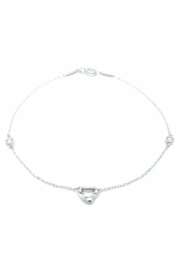 Pre-Owned TIFFANY & Co. Tiffany By the Yard Heart Bracelet with 2 Diamonds and Elsa... (Good)