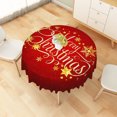 thumbnail image 6 of Duangreer Retro Red Christmas Tablecloth 60''Round, Golden Snowflake Star Print Waterproof Wrinkle Resistant, Table Cover for Family Party Dining, Indoor and Outdoor, 6 of 6