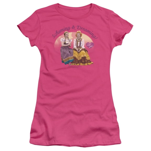 I Love Lucy - Scheming And Dreaming - Juniors Teen Girls Cap Sleeve Shirt - Large