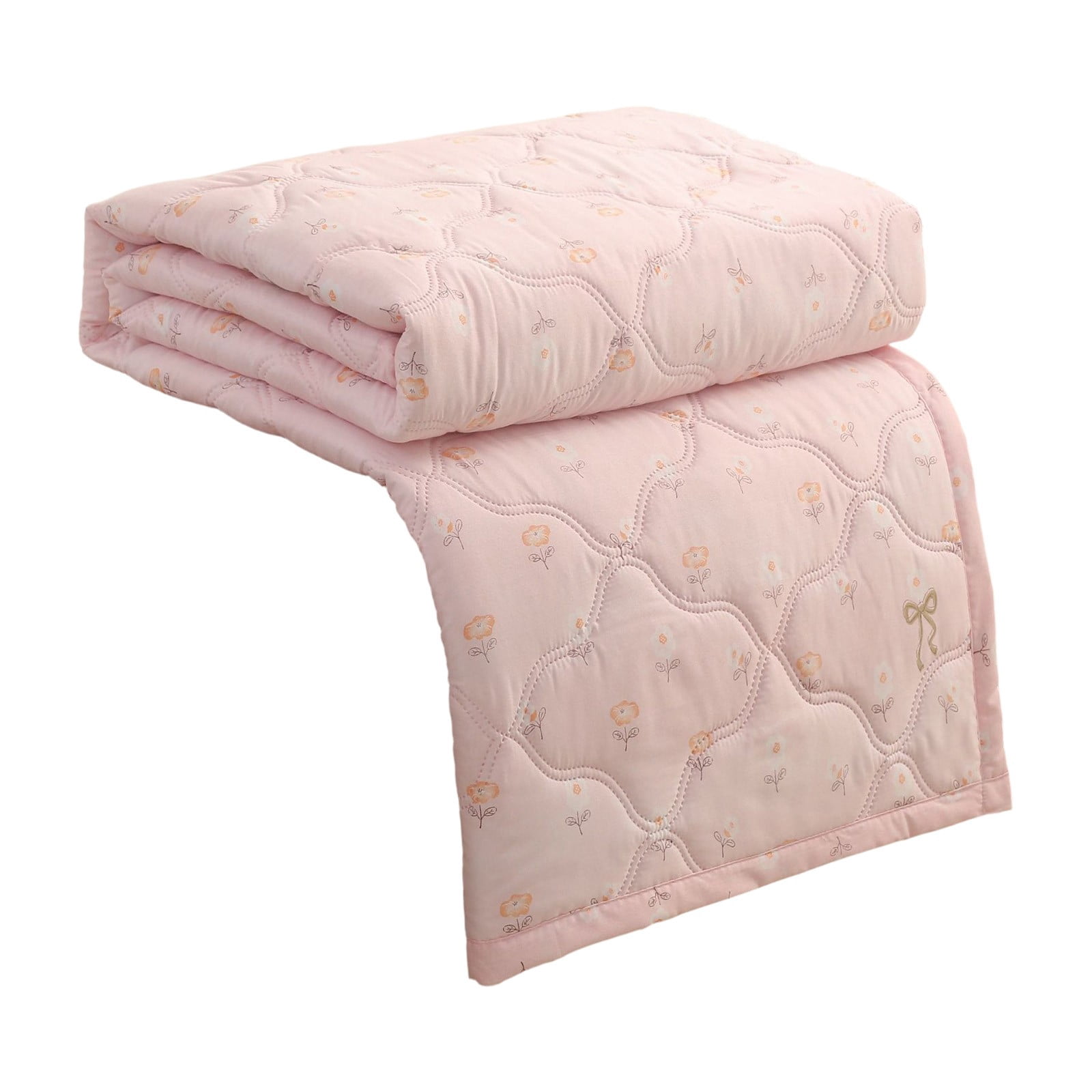 YiJuHui Floral Cool Quilt for Summer, Lightweight Breathable Air Conditioning Blanket for Bedroom, Soft Polyester Cooling Comforter for Travel & Home