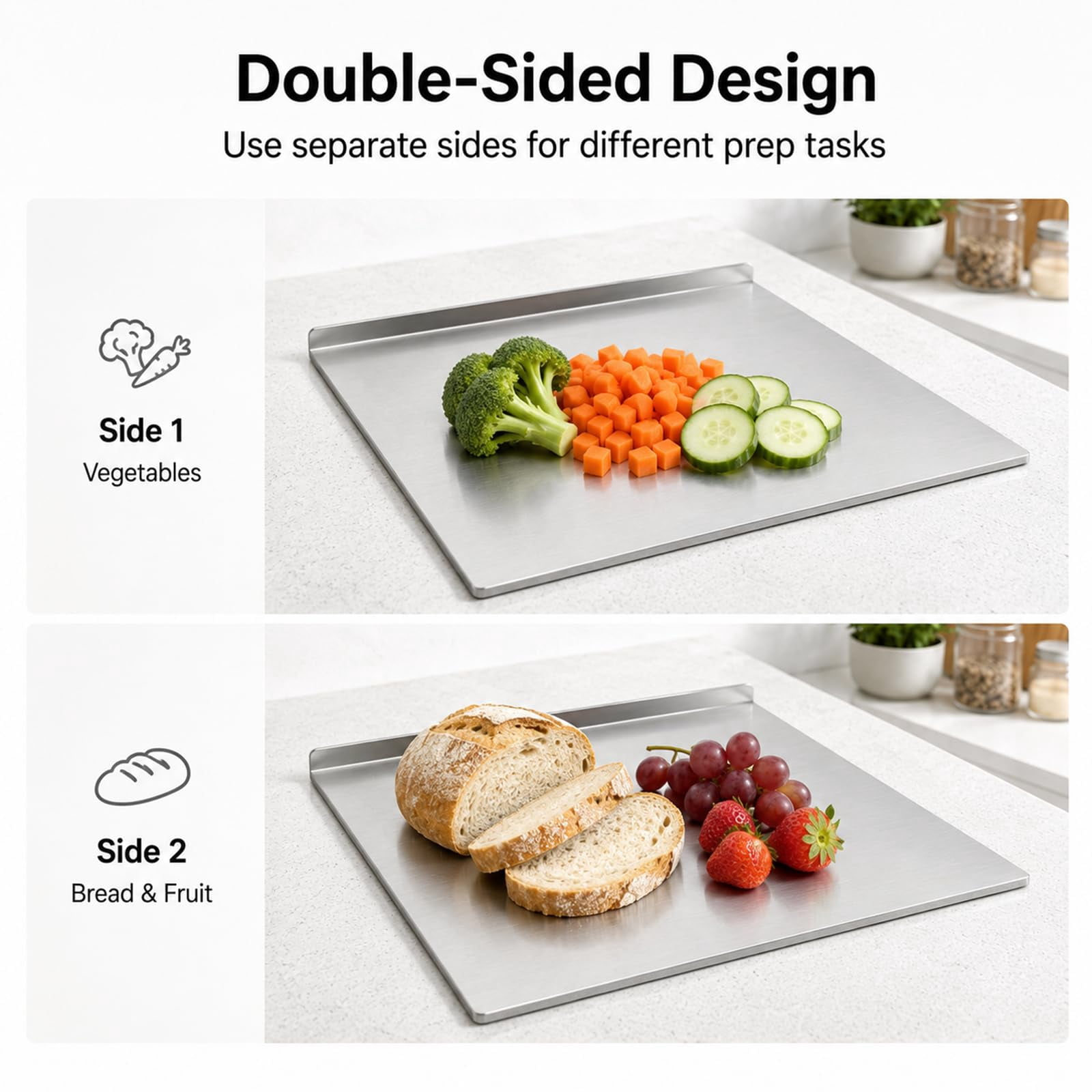 Metal Cutting Board for Meat, Fruits, Vegetables, Bread and Baking Small Cutting Boards