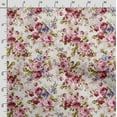 thumbnail image 3 of Soimoi Chinese Floral Print, Silk Fabric, Decor Sewing Fabric by The Yard 42 Inch Wide,Decorative Fabric for Shirts Suits Ties, Magenta, 3 of 5