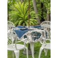 thumbnail image 3 of Outdoor Tablecloth with Umbrella Hole for Patio/Picnic/Party/Camping, Watercolor Flowers Waterproof Table Cloth Round Cover Washable, Green Floral Leaves Retro Rustic Beige (Dia 60"), 3 of 9