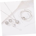 thumbnail image 3 of Aretes De Zirconia Redonda y Collar Plateado Para Mujer Bisutería Elegante Con Cadena Fina Joyería Femenina Delicada Para Fiestas y Uso Diario, 3 of 5