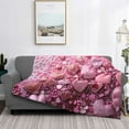thumbnail image 6 of Throw Blanket for Couch - Pink Glitter Heart Candy Soft Comfy Lightweight Cozy Warm Throw Blanket, Fuzzy Plush Flannel Blanket & Throws for Sofa and Bed All Season, 6 of 8