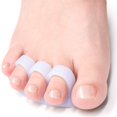 thumbnail image 1 of Welnove Alisador de crestas para dedos de los pies en martillo, 4 almohadillas de gel para soporte de dedos (3 bucles blancos), alivio para dedos de los pies superpuestos y rizados en garra de martill, 1 of 5