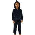 thumbnail image 2 of ZHOGXU Big Boys Girls Velvet Outfit Long Sleeve Solid Color Hoodies And Ankle Tied Jogger Comfortable Warm Two Piece Sets For Casual Daily Wear Black 9-12 Months, 2 of 4