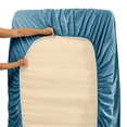 thumbnail image 3 of Clara Clark 18" - 21" Extra Deep Pocket Fitted Sheet, Fits High Profile Mattresses with Toppers, Premium 1800 Collection Double Brushed Soft Microfiber, Queen Size, Blue Heaven, 3 of 8