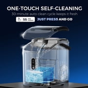 Simzlife 35lbs/24H Nugget Ice Maker Countertop,Portable Ice Maker Machine with Auto-Cleaning, Black
