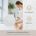thumbnail image 5 of Siiluminisoy White Boho Shower Curtains With Tassels,Heavy-Duty Mold/Mildew-Resistant,Water-Repellent, Machine-Washable,Tufted Chevron Striped Textured Design,72 x 72, 5 of 8