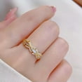 thumbnail image 3 of K-KED Gold plated Ring Cute Women Cubic Zirconia Delicate Jewelry Size 6-10-7, 3 of 6