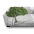 thumbnail image 2 of Tree Soft Flannel Fleece Throw Blanket, Computer Graphics of a Tree Silhouette on a Plain Background Print, Cozy Plush for Indoor and Outdoor Use, 50" x 70", Lime Green and Dark Green, by Ambesonne, 2 of 5