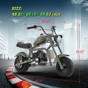 HOVERHEART DB003 49.4 cc 2 Stroke Gas Powered Mini Chopper Bike, Black Gray Sand