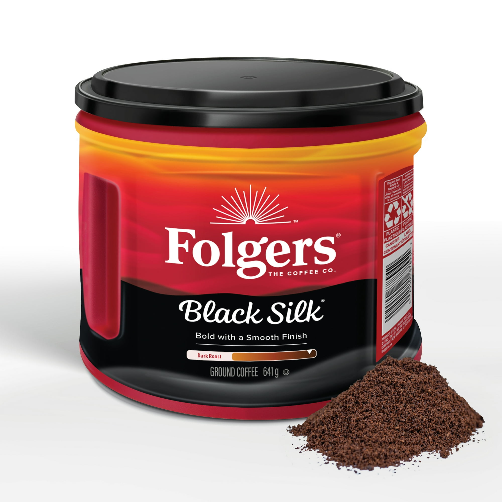Folgers Black Silk Dark Roast Ground Coffee 641 g 641g Walmart