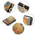 thumbnail image 3 of Leather Zipper Card Bag 4.7x3.1x0.8Inch Women's Card Bag Coin Purse Credit Card Bag Bank Card Bag Business Card Bag Coin Bag Big-eyed Rainbow Cat, 3 of 7