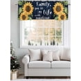 thumbnail image 5 of Sunflower Valances for Windows, Rod Pocket Kitchen Valance Curtains - Soft & Washable Small Window Treatment for Living Room,&nbsp;Bathroom, Vintage Watercolor Floral, 54x18inch, 5 of 9