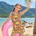 thumbnail image 3 of Xoenoiee Tropical Palm Tree Sunset Print Summer Tankini Swimsuits for Girls Two Piece Bathing Suits Bikini Swim Tank Tops with Graphic Boyshorts Swimwear Sets, 14-15 Years, 3 of 7