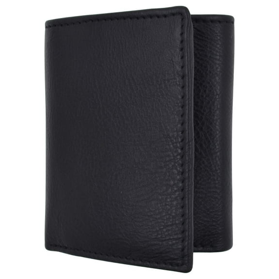 RFID Blocking Slim Classic Trifold Credit Card ID Genuine Leather Wallet Gift Box Brown