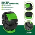 thumbnail image 3 of FCMP Outdoor Half Size 19 Gallon Plastic Rolling Compost Tumbler Bin, Green, 3 of 8