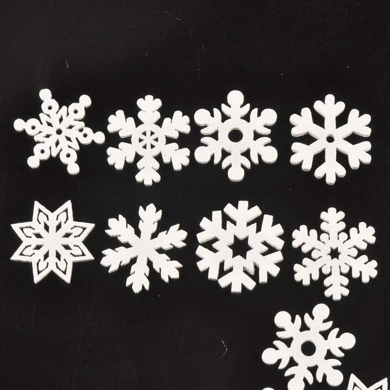  300 Pieces Snowflake Wood Slices Christmas Snowflakes Tags  White Snowflake Ornaments Snowflake Embellishments Wooden Cutouts for DIY  Crafts Christmas Tree Hanging Table Decoration (Novel) : Home & Kitchen