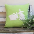 thumbnail image 3 of Hello Spring Easter Series Decorative Throw Pillow Cover White Rabbits and Colorful Eggs for Home Decor Couch Sofa Car Pack of 4, 18 x 18 inches 45 x 45 cm, 3 of 5