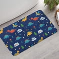 thumbnail image 2 of Dark Blue Dinosaurs ROAR Pattern Bathroom Rugs Mat,Non Slip Microfiber Bathroom Rug,Rubber Backing,Soft Bathroom Mats for Bathroom Floor,Tub and Shower,17x30in(43x75cm), 2 of 5