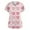 Light pink #041, variant on Valentine Day Scrub Tops for Woman V Neck Short Sleeve Medical Nursing Top Love Heart Print Cute Plus Size Scrubs with Pockets Hot Pink L