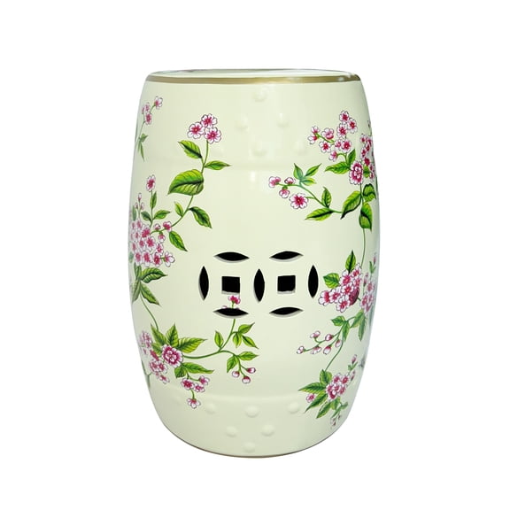 ONIPIG Seasonal Limited Japanese Sakura Series Ceramic Decorated Stool Japanese Style Decoration Living Room Outdoor Drum Stool