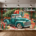 thumbnail image 6 of Retro Truck Decoration Christmas Banner Holiday Gifts Festive Design Snow Background for Winter Celebrations Indoor Party, 6 of 9