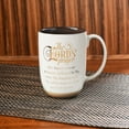 thumbnail image 2 of Christian Art Gifts Large Ceramic Coffee & Tea Scripture Mug for Men & Women: The Lord's Prayer - Non-toxic/Lead-free Inspirational Religious Novelty Clay Base Cup w/Gold Accents, White/Brown, 15 oz., 2 of 4
