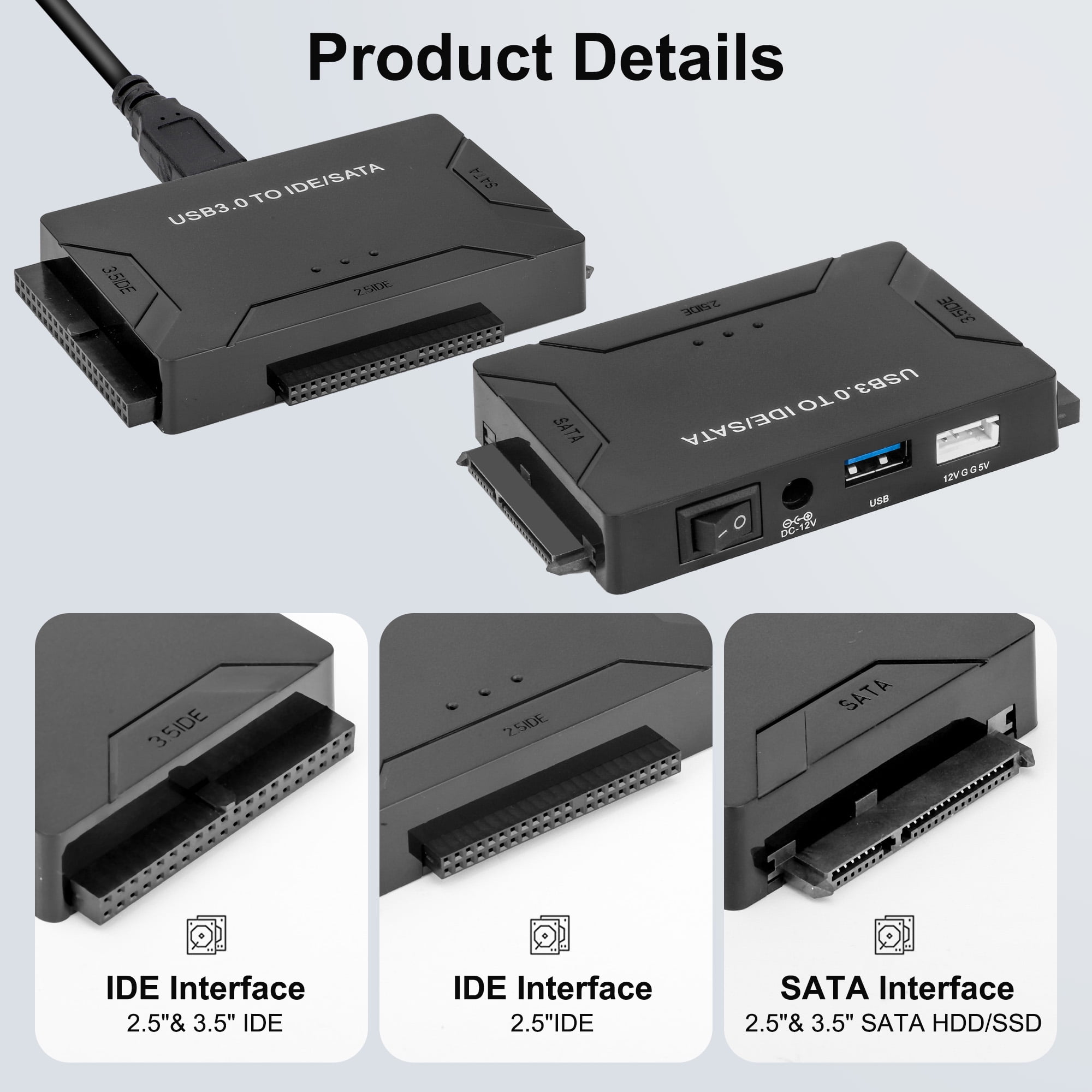 Leadingstar USB 3.0 vers 2.5 3.5 SATA III HDD SSD Convertisseur